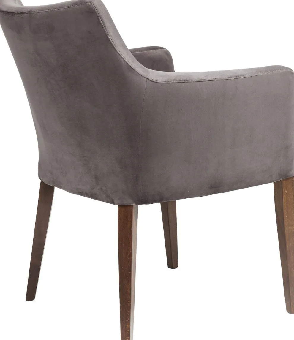 Armleunstoel Mode Fluweel Grijs