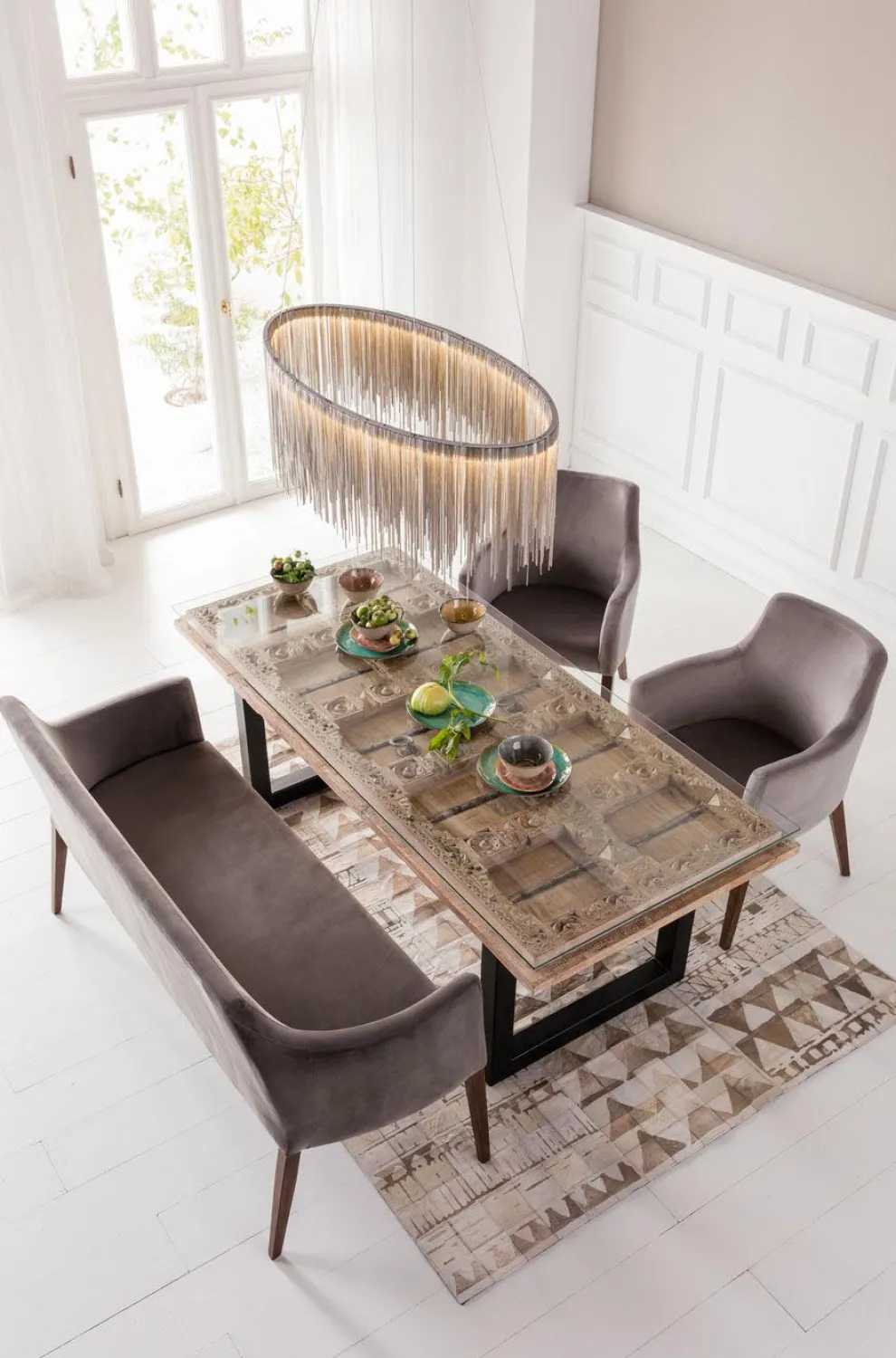 Armleunstoel Mode Fluweel Grijs