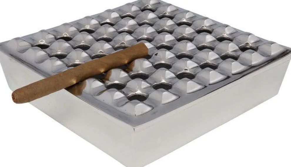 Asbak Soho Square Silver 25x25cm