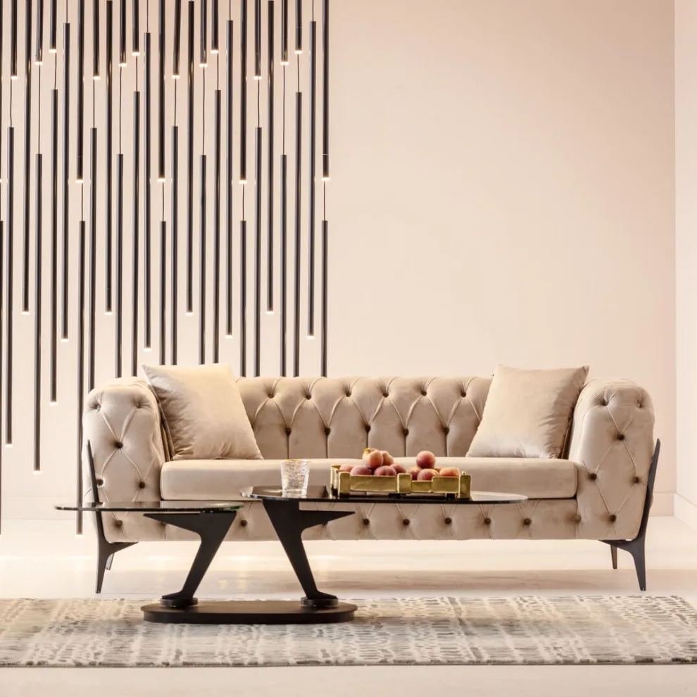 Bank Bellissima 2-Seater Velvet Beige 200cm