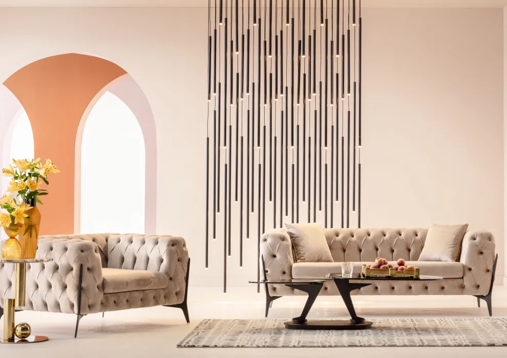 Bank Bellissima 2-Seater Velvet Beige 200cm