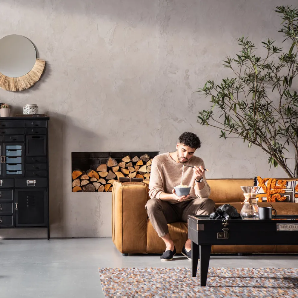 Bank Cubetto 3-Zits Fluweel Bruin