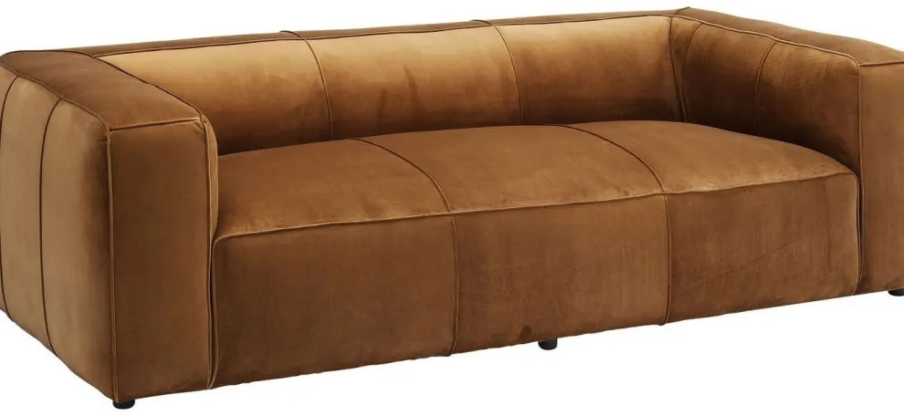 Bank Cubetto 3-Zits Fluweel Bruin