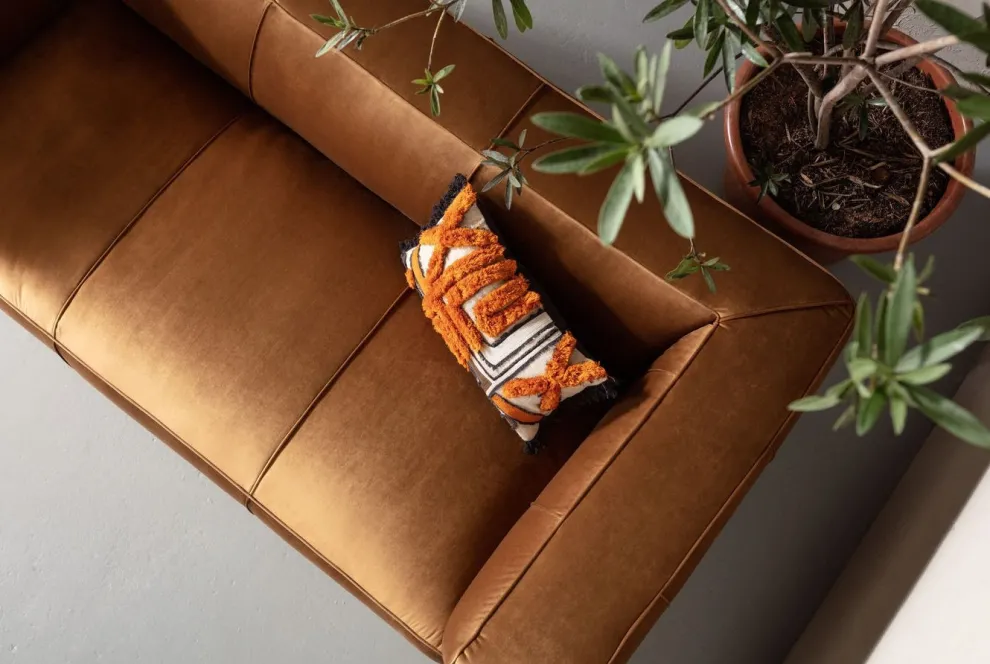 Bank Cubetto 3-Zits Fluweel Bruin