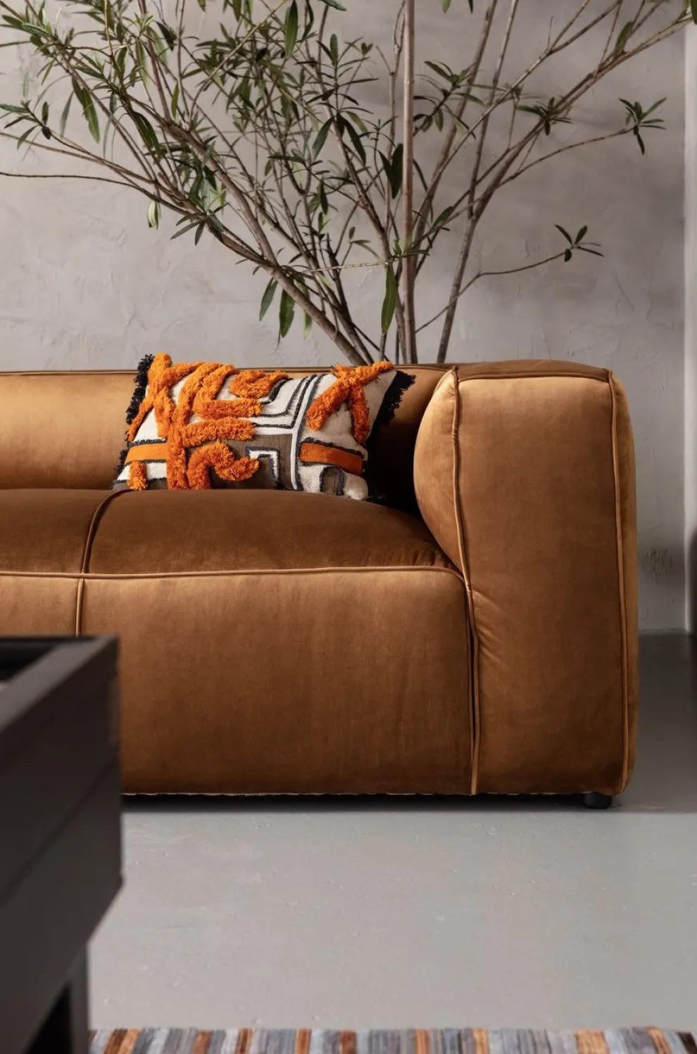 Bank Cubetto 3-Zits Fluweel Bruin