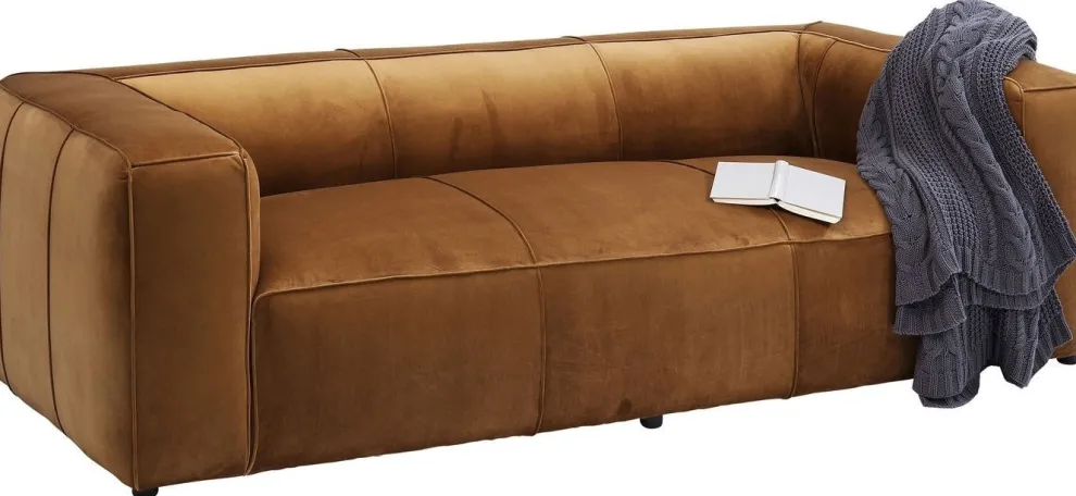 Bank Cubetto 3-Zits Fluweel Bruin