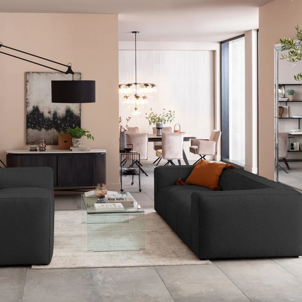 Bank Cubetto 3-zits Dark Grey 220cm