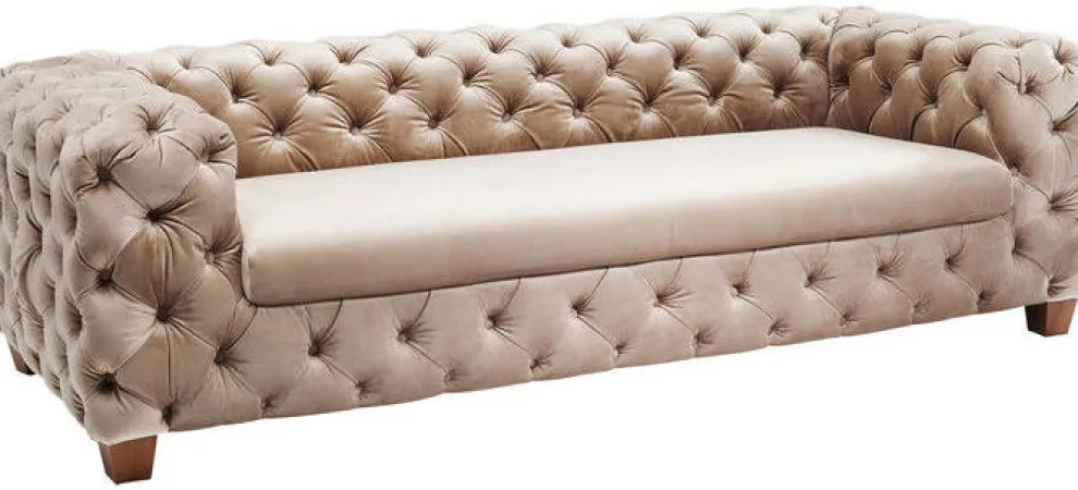 Bank Desire 3-Zits Fluweel Ecru