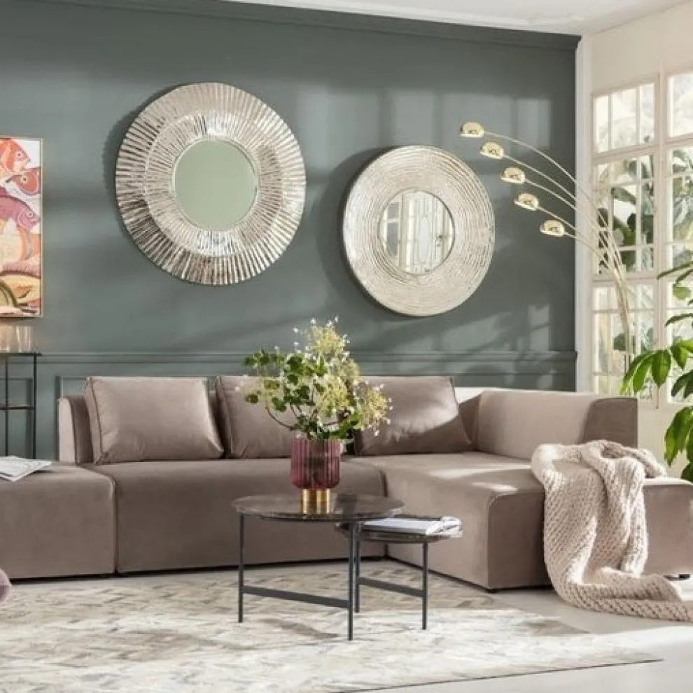 Bank Infinity Fluweel Taupe Rechts