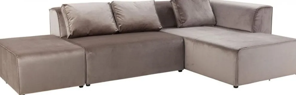 Bank Infinity Fluweel Taupe Rechts