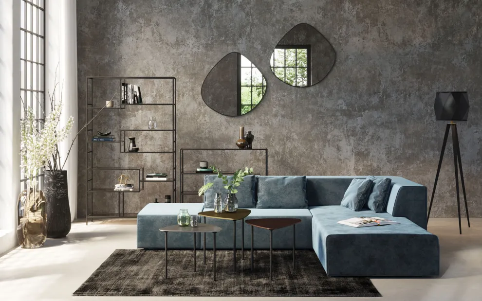 Bank Infinity Fluweel Oceaan Rechts