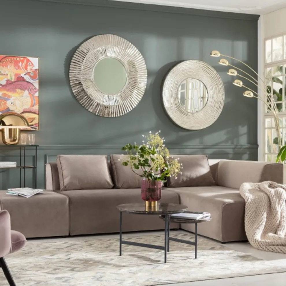 Bank Infinity Fluweel Taupe Links