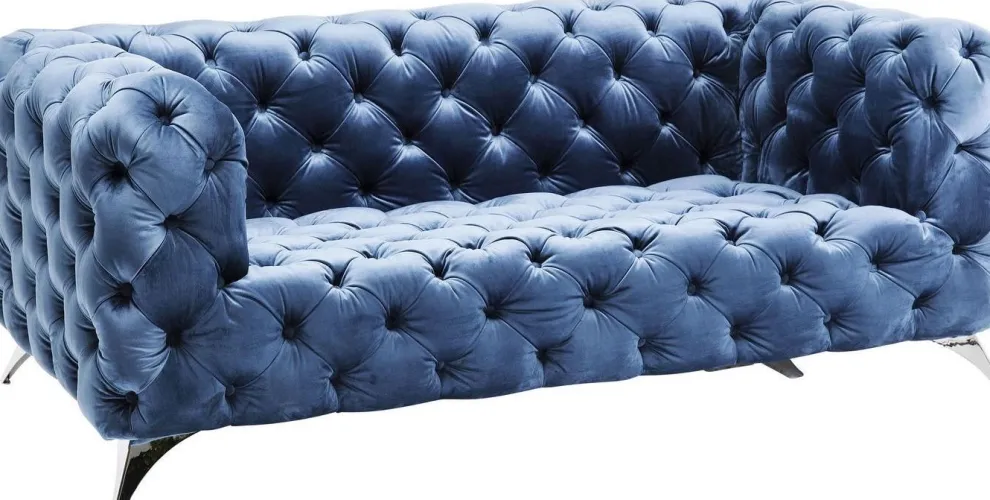 Bank Look 2-Zits Fluweel Blauw