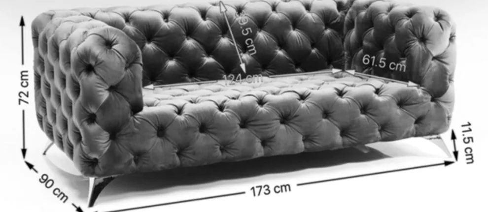 Bank Look 2-Zits Fluweel Blauw