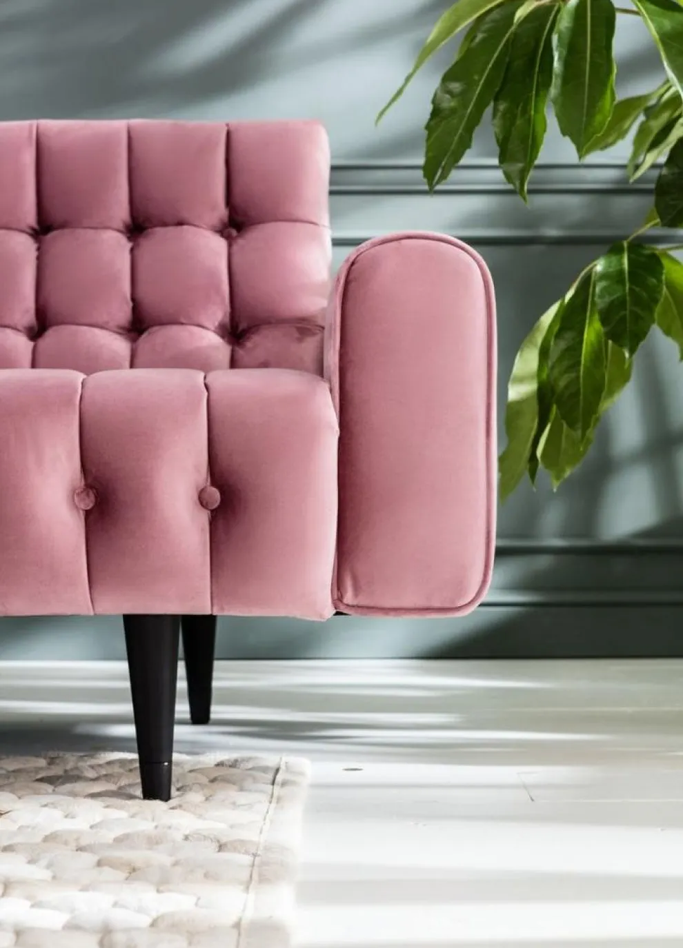 Bank Milchbar 3-Zits Fluweel Roze