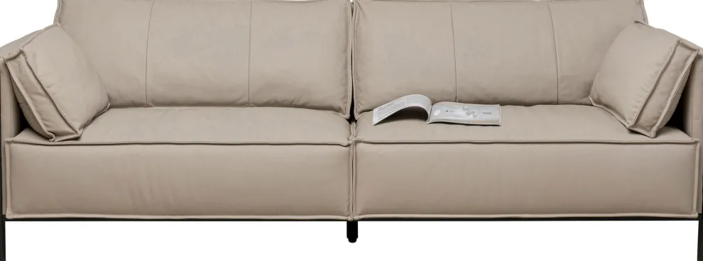 Bank 3-Seater Victor Leather Grey 233cm