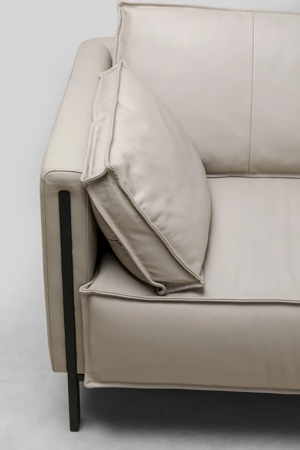 Bank 3-Seater Victor Leather Grey 233cm