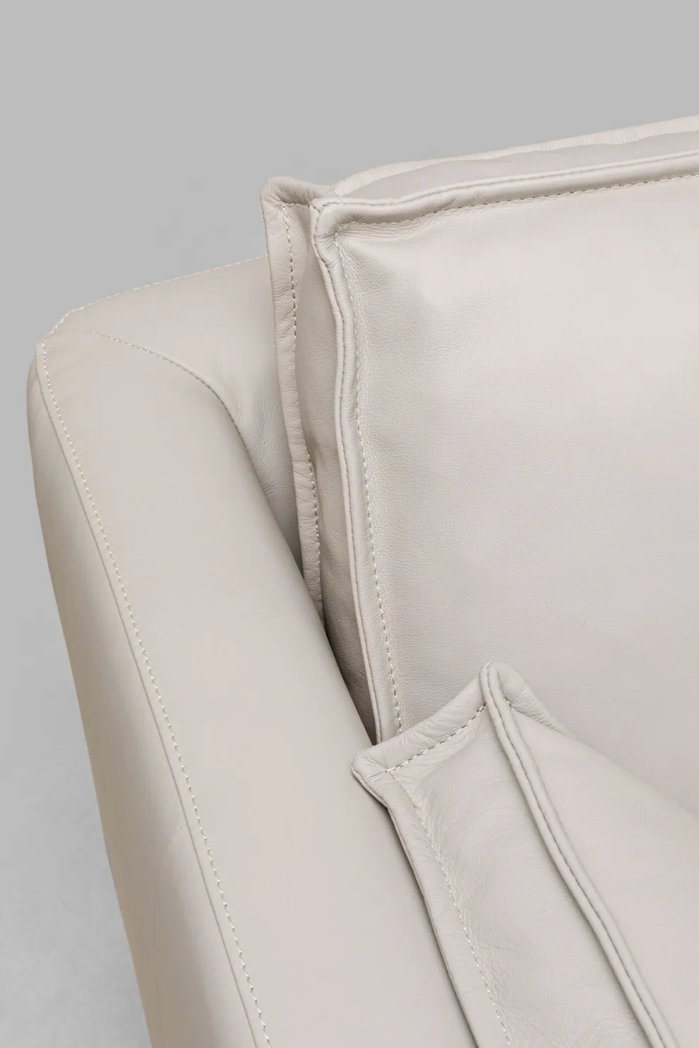 Bank 3-Seater Victor Leather Grey 233cm