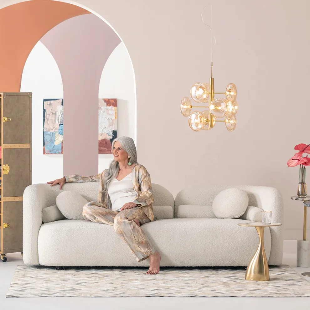 Bank 3-zits Kelly Boucle 225cm