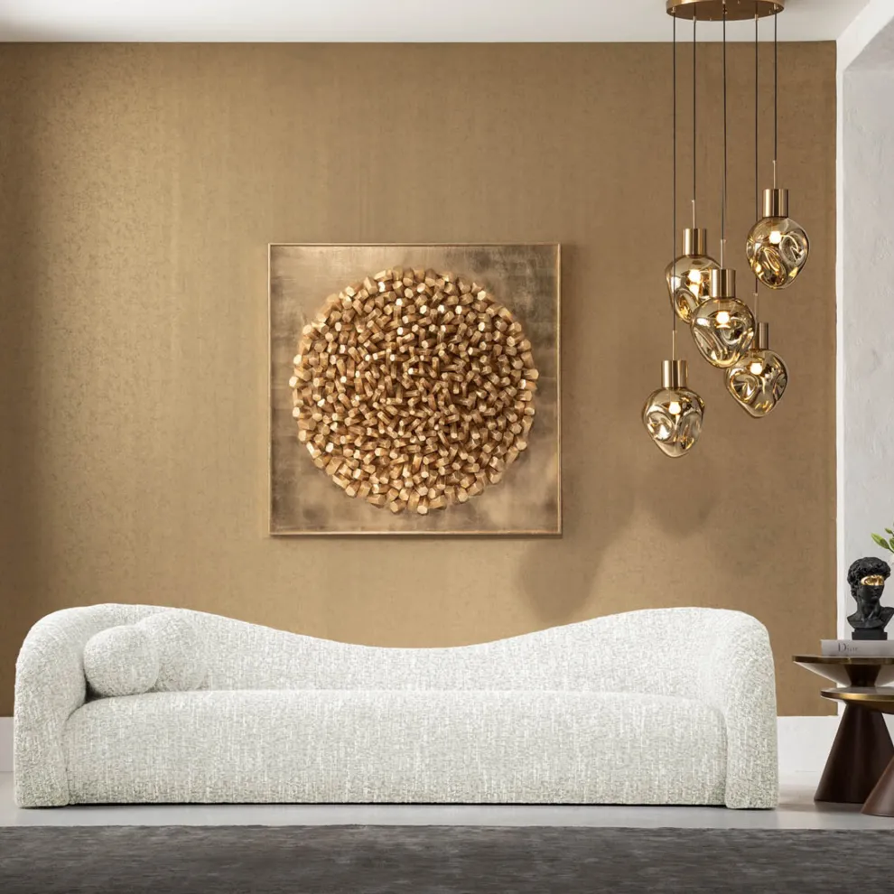 Bank 3-zits Livia Melange Cream 261cm