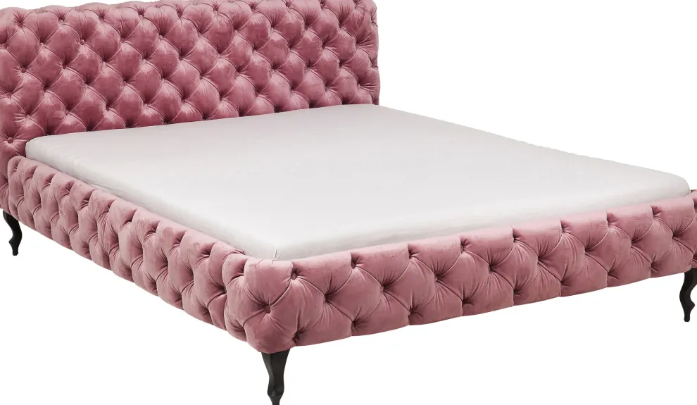 Bed Desire Fluweel Roze 180x200cm