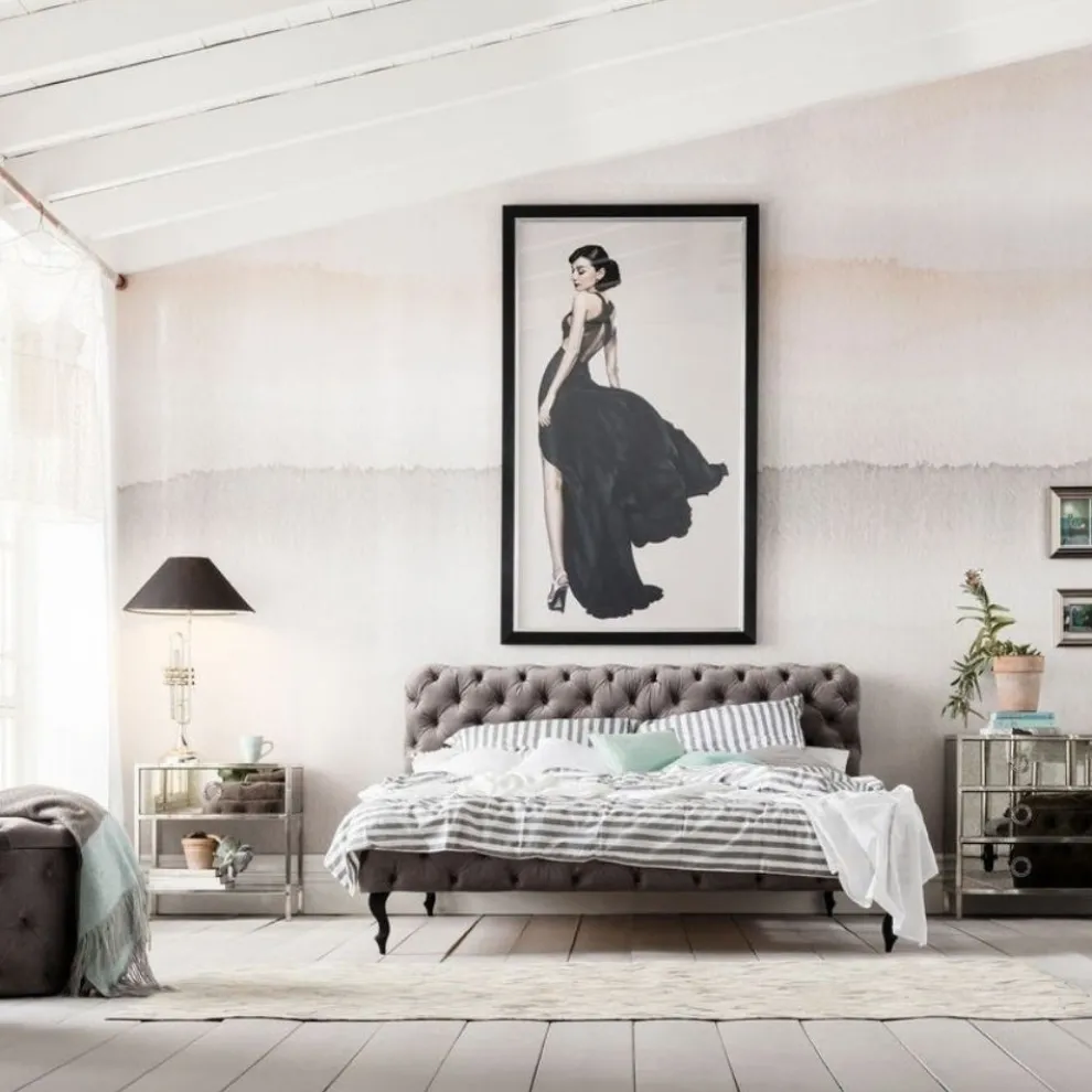 Bed Desire Fluweel Zilvergrijs 180x200cm