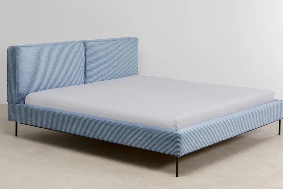 Bed East Side Cord Blue 160x200cm