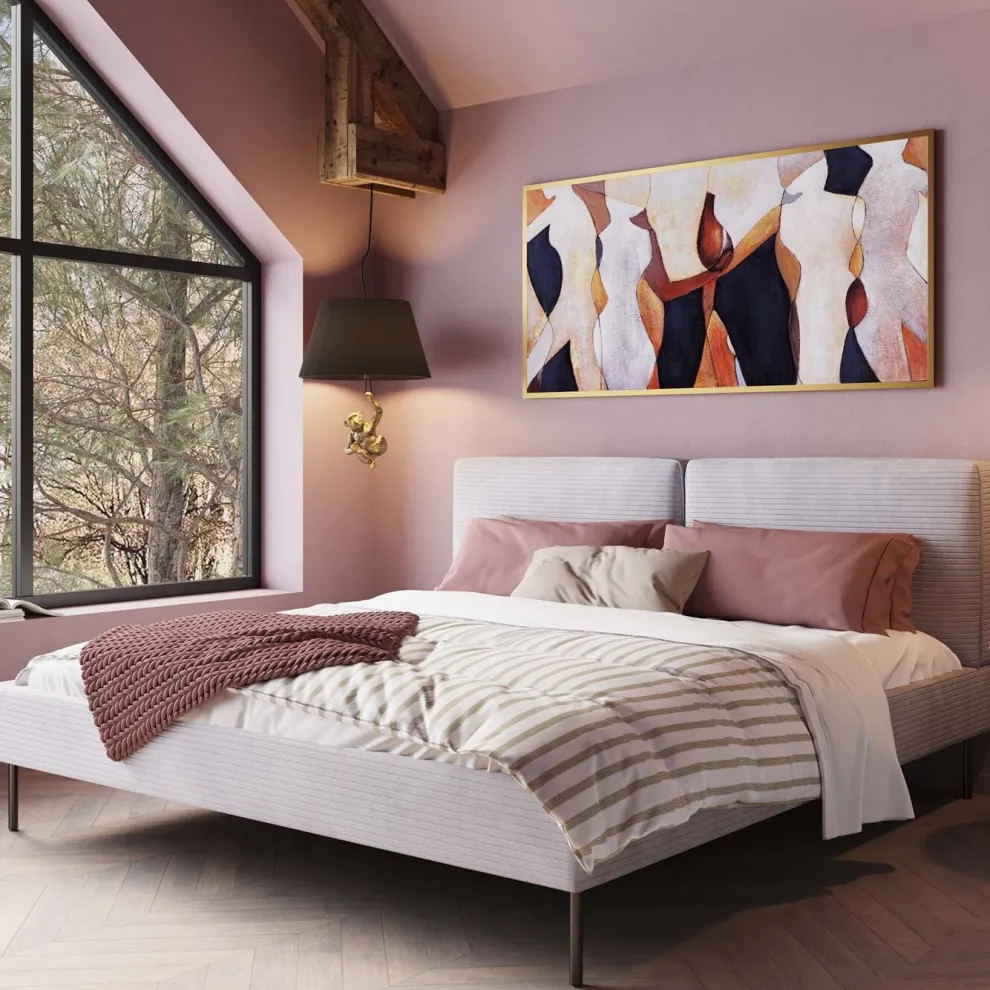 Bed East Side Cord Grey 180x200cm