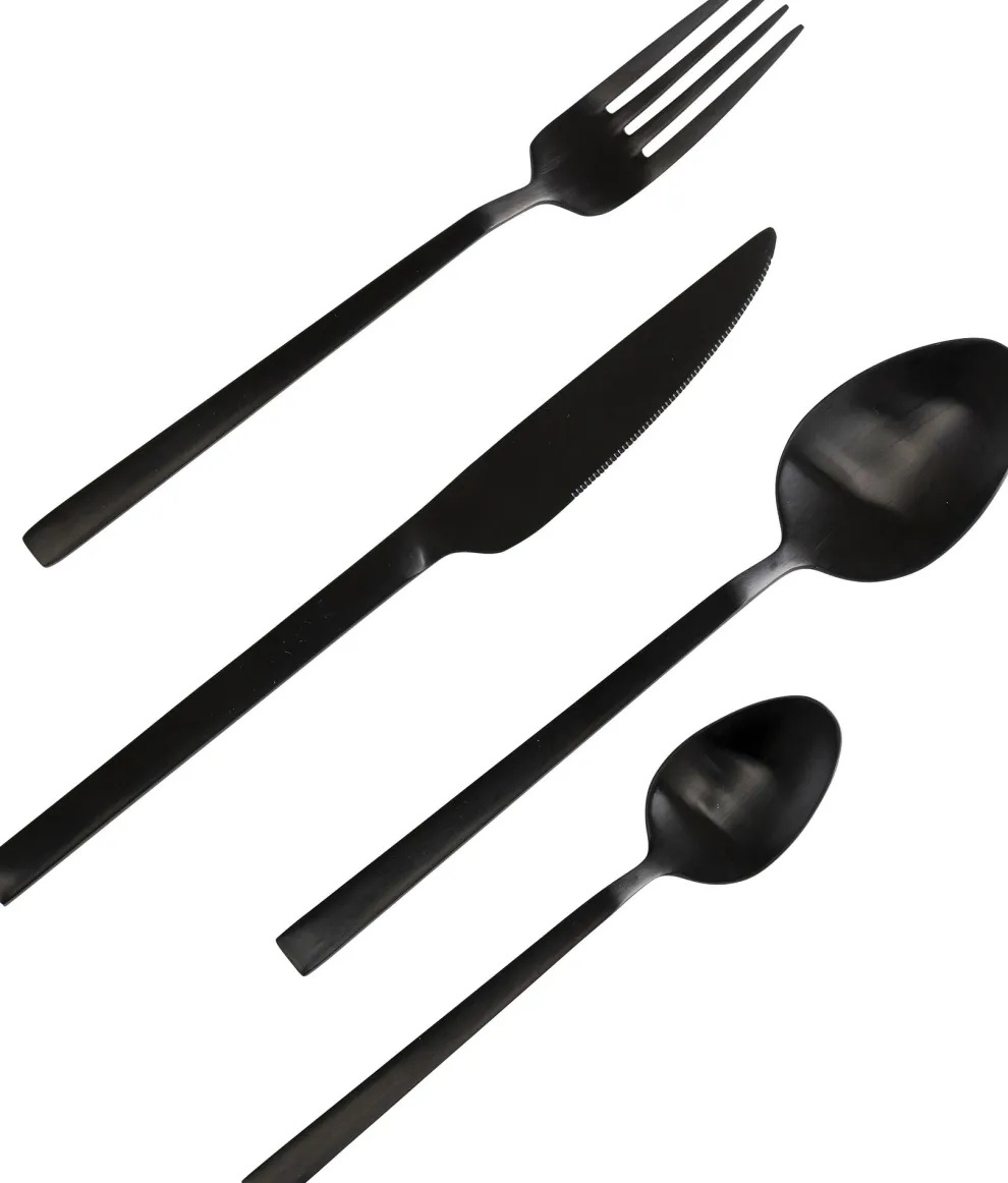 Bestek Gloria Mat Zwart (16 Stuks)