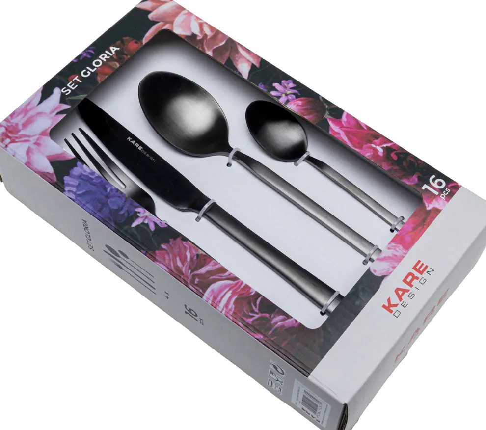 Bestek Gloria Mat Zwart (16 Stuks)