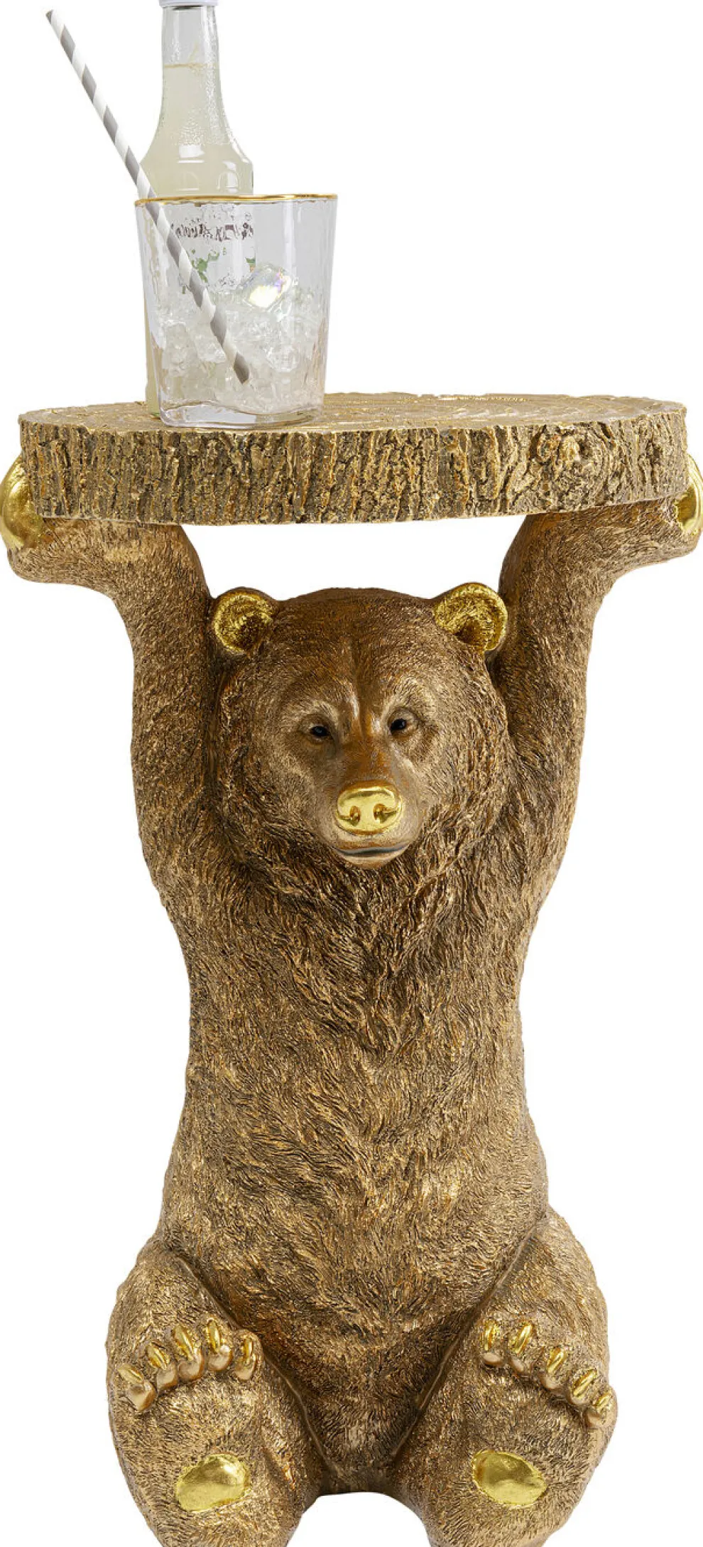 Bijzettafel Animal Beer Goud 35x34cm