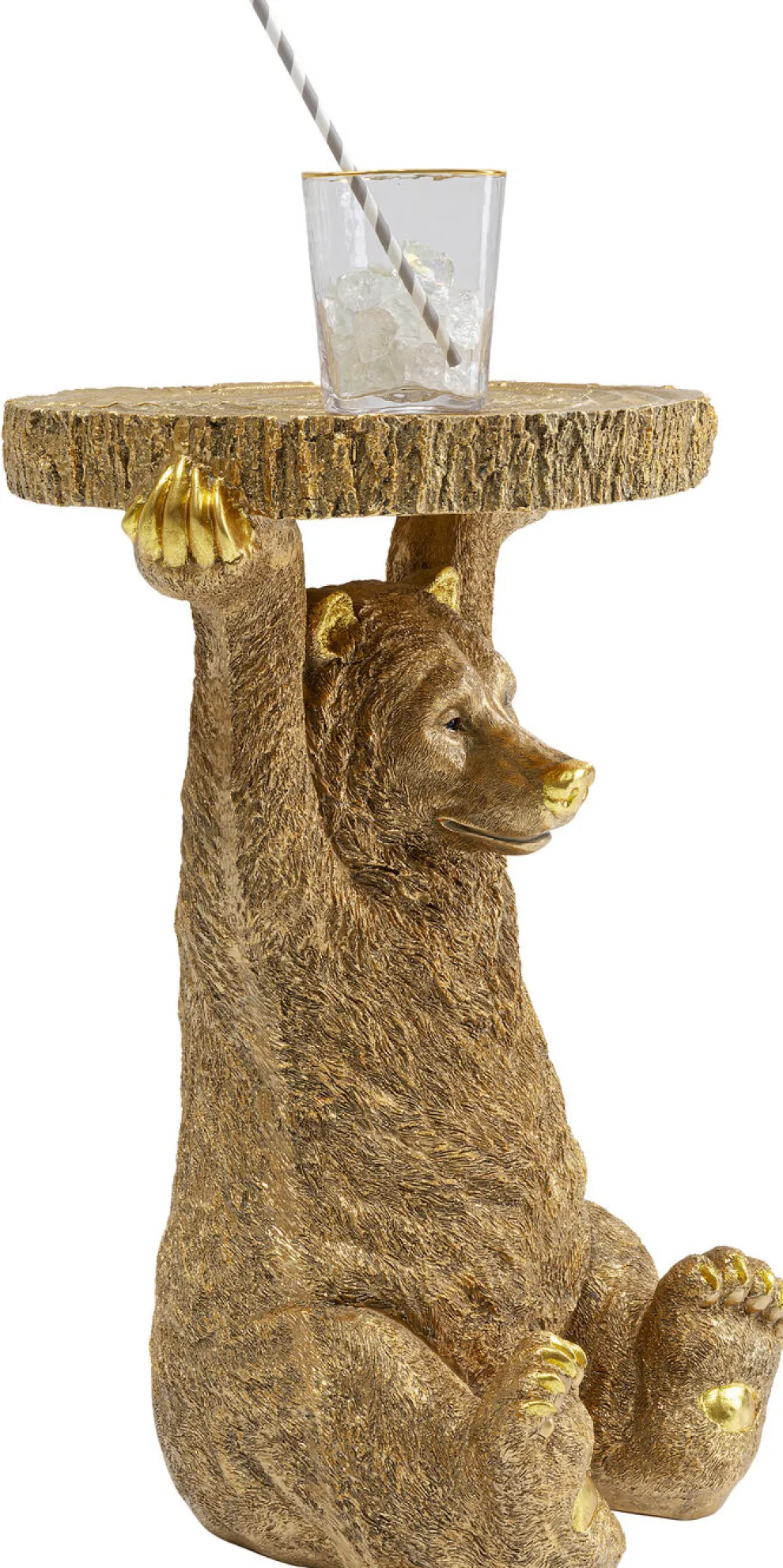 Bijzettafel Animal Beer Goud 35x34cm