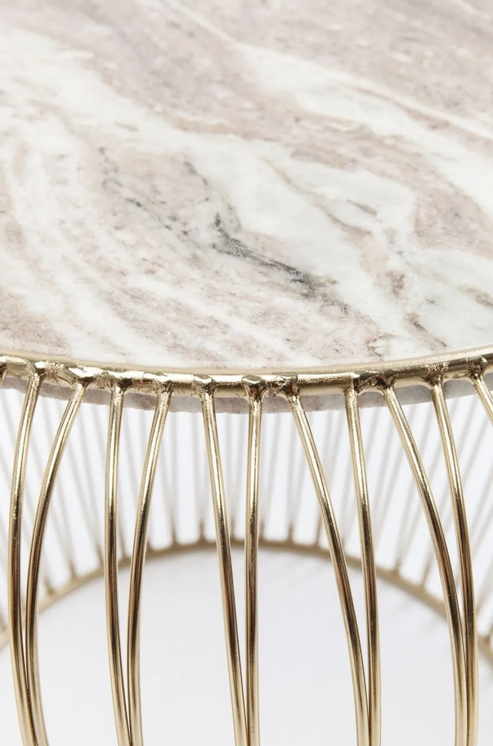 Bijzettafel Beam Grijs Marmeren Messing Ø43cm