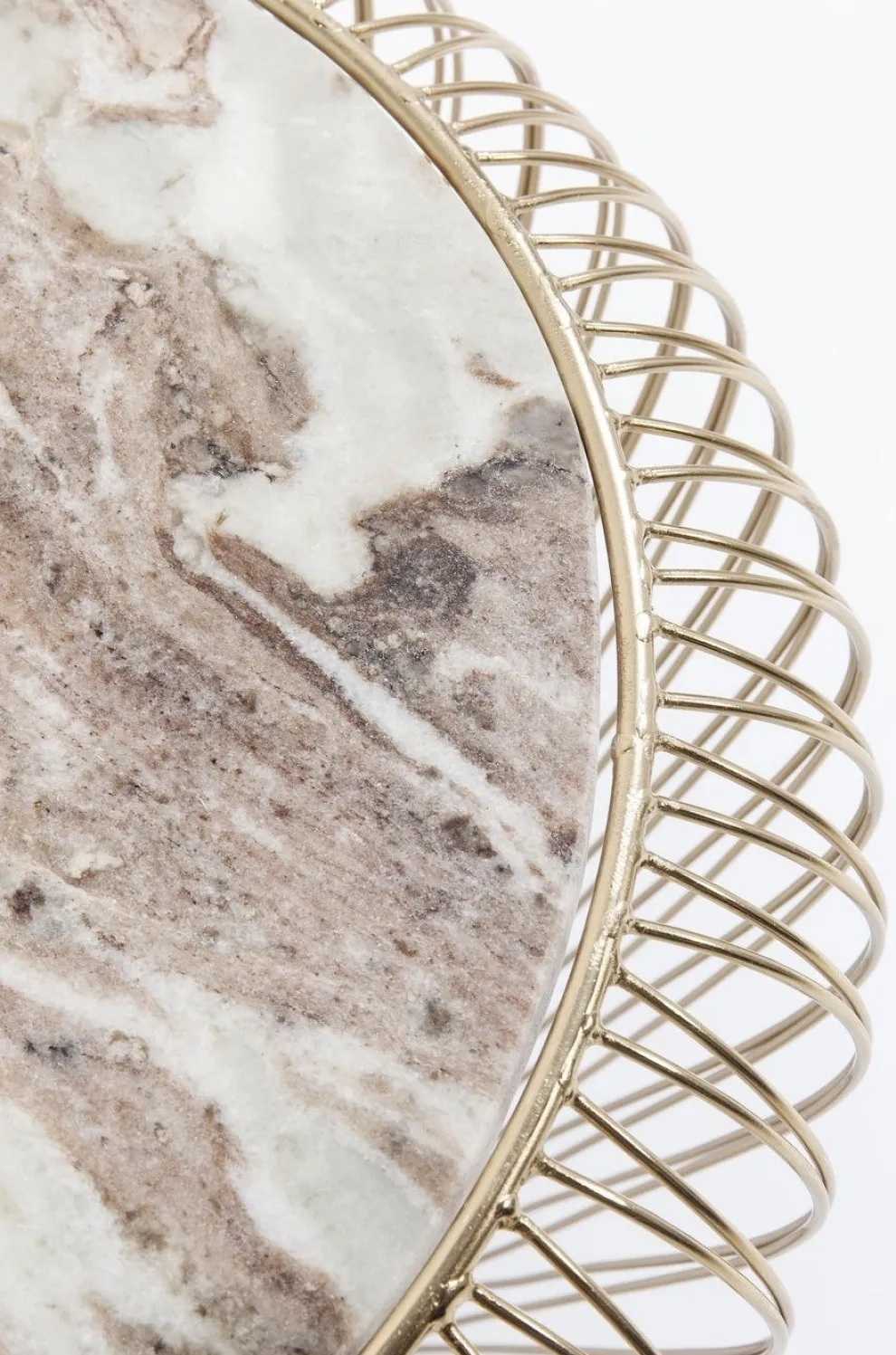 Bijzettafel Beam Grijs Marmeren Messing Ø43cm