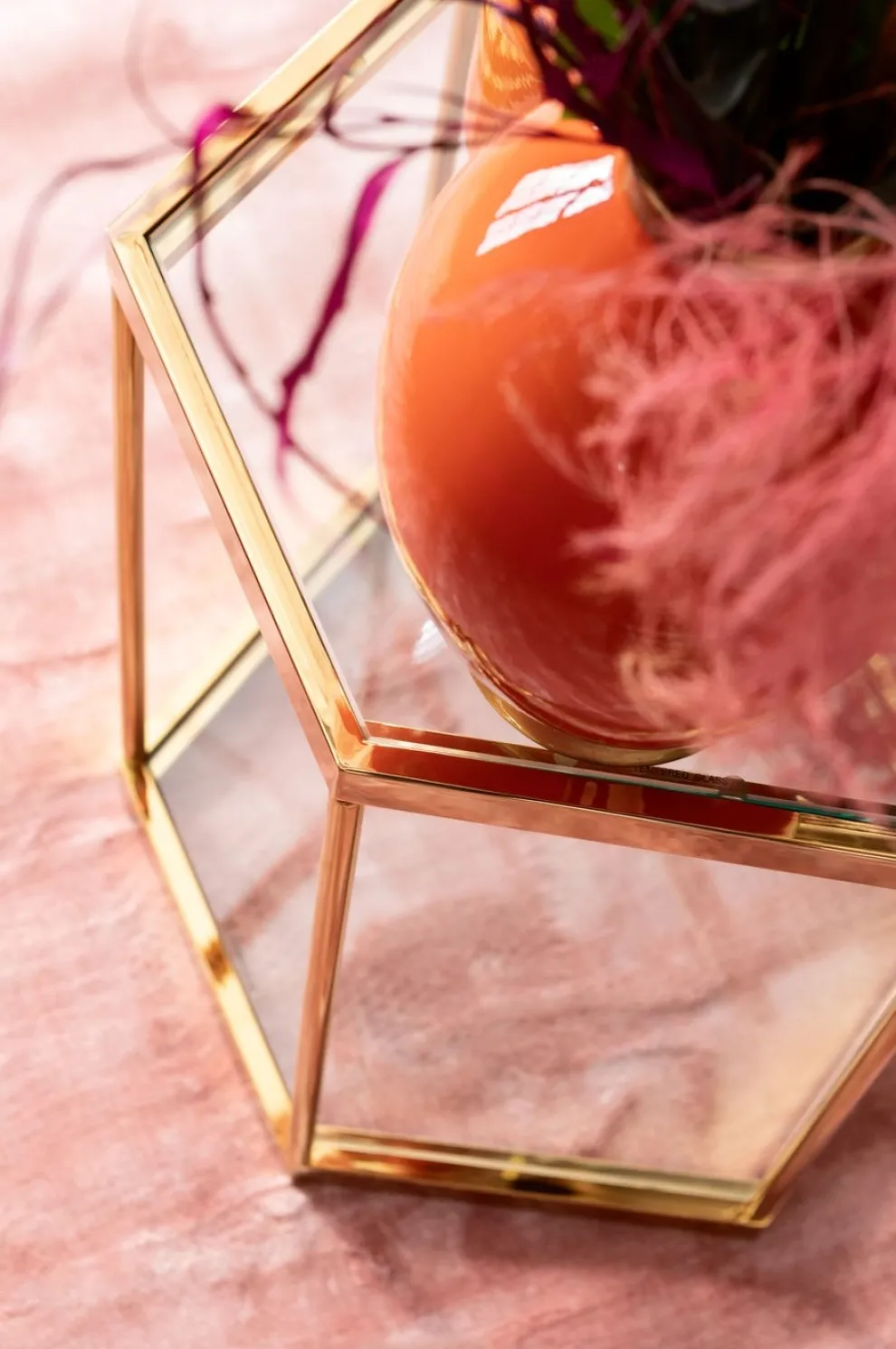 Bijzettafel Comb Goud 55cm