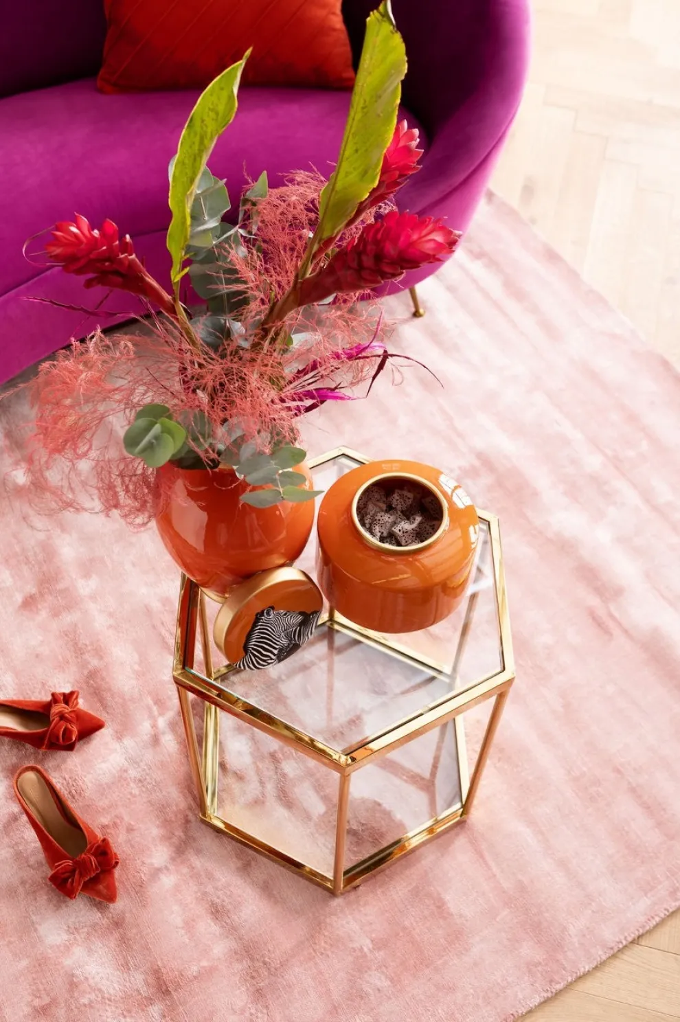 Bijzettafel Comb Goud 55cm