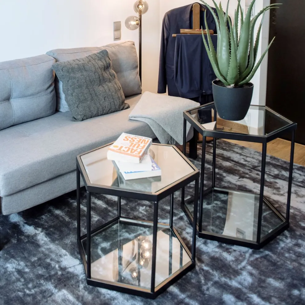 Bijzettafel Comb Zwart 55cm