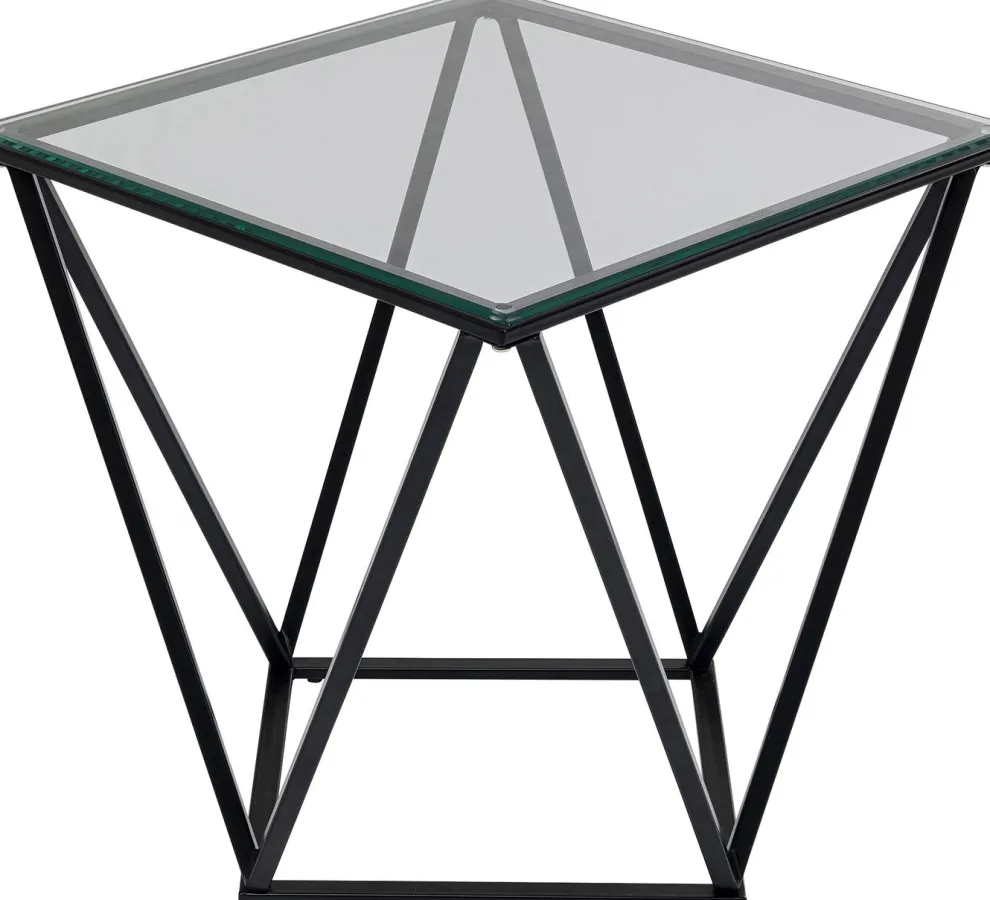 Bijzettafel Cristallo Zwart 50x50cm