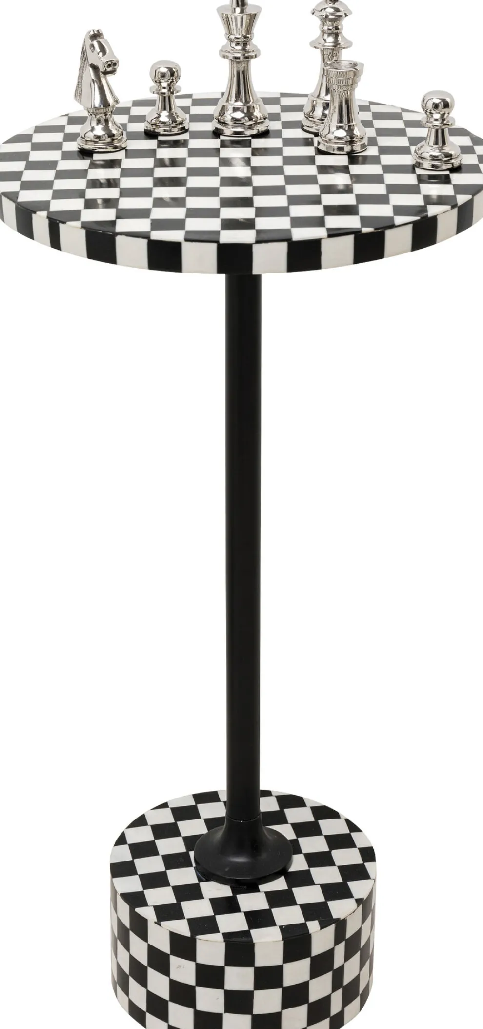 Bijzettafel Domero Chess Black White Ø25cm