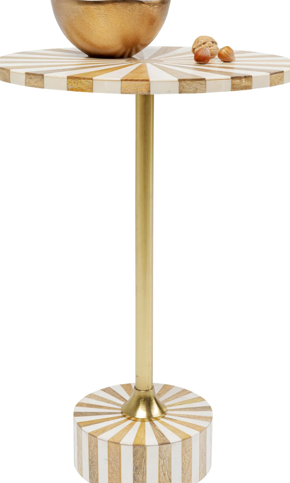 Bijzettafel Domero Cirque Gold White Ø40cm