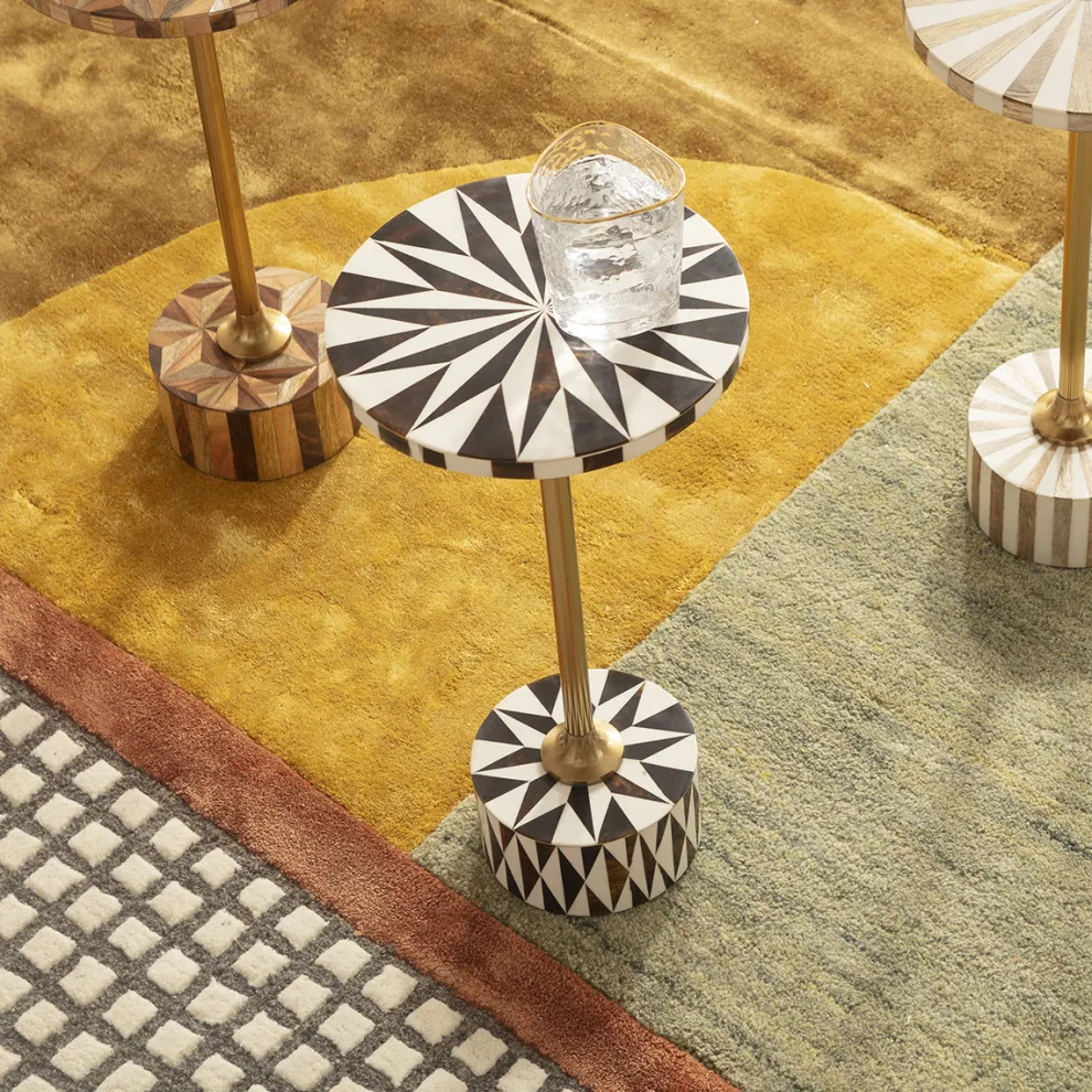 Bijzettafel Domero Star Brown White Ø40cm