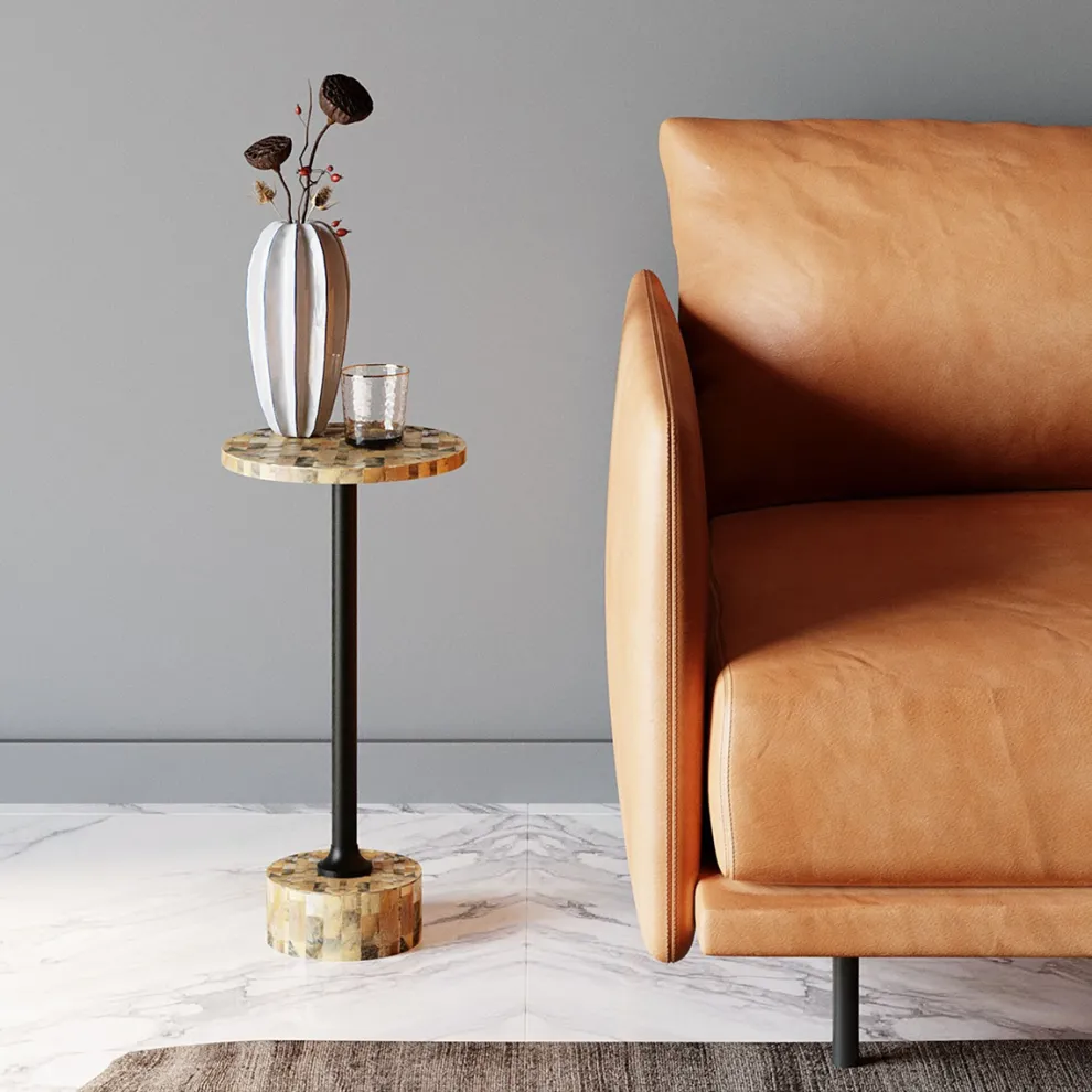 Bijzettafel Domero Mosaic Grey Ø25cm