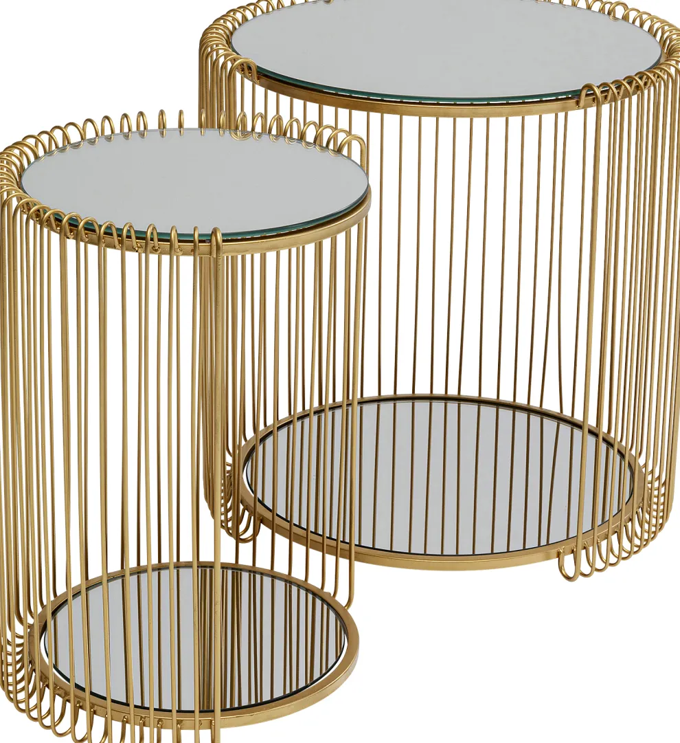 Bijzettafel Wire Double Brass (2/set)