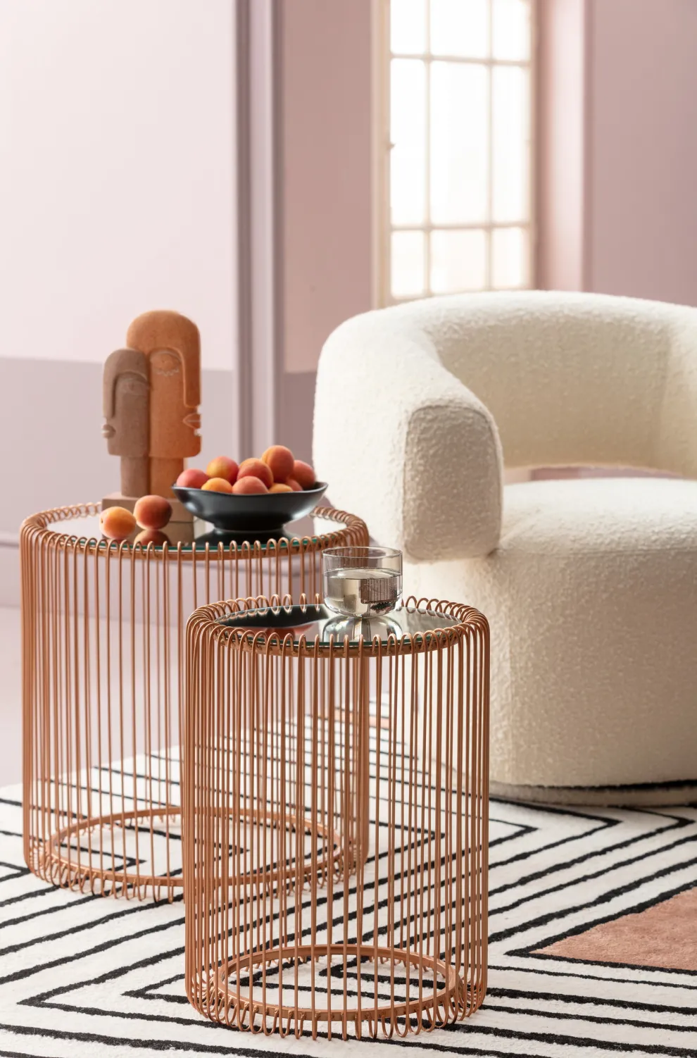 Bijzettafel Wire Koper (2-delig) Ø44cm