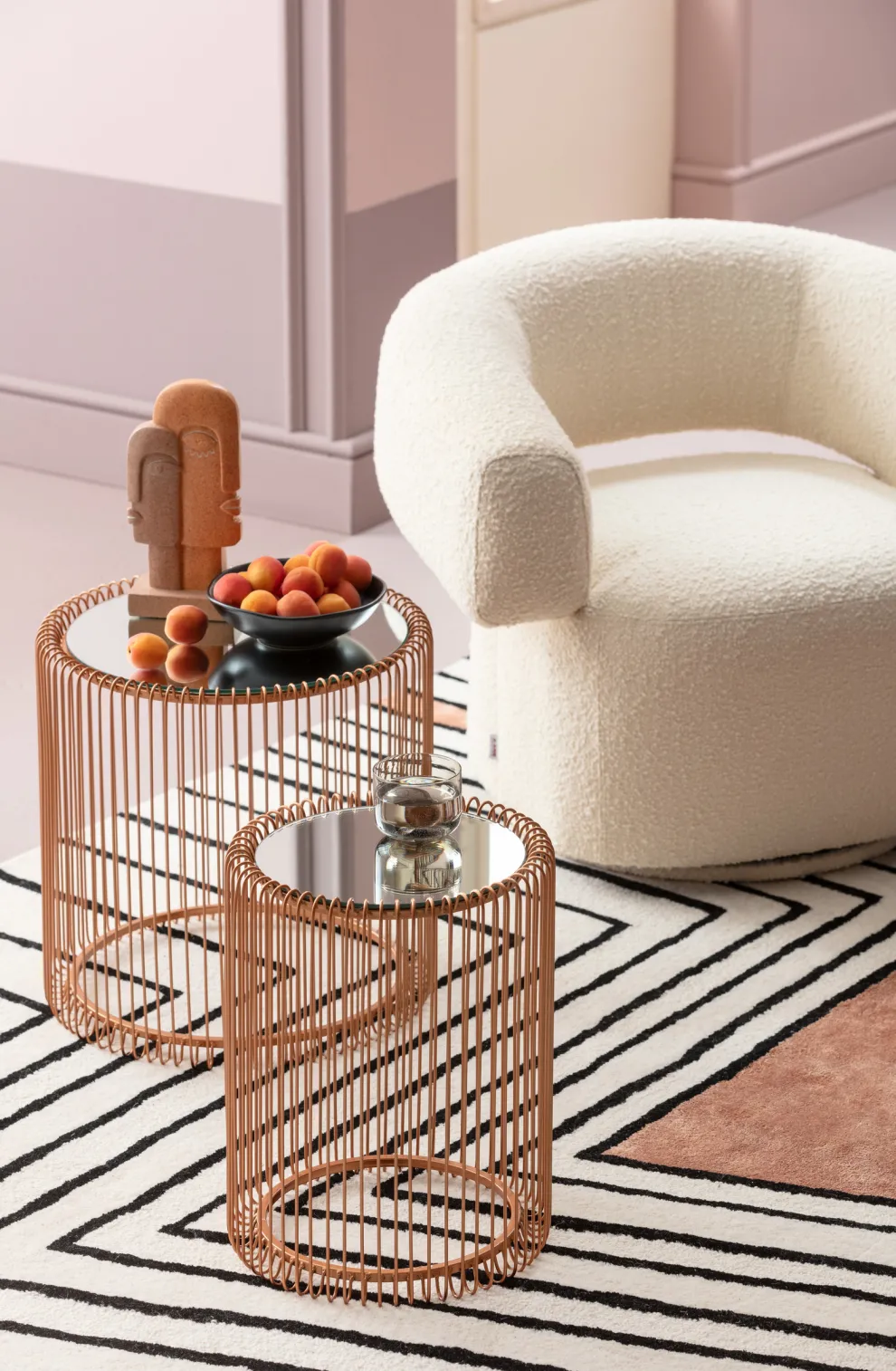 Bijzettafel Wire Koper (2-delig) Ø44cm