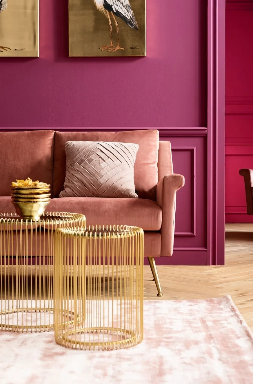 Bijzettafel Wire Messing (2-delig) Ø44cm