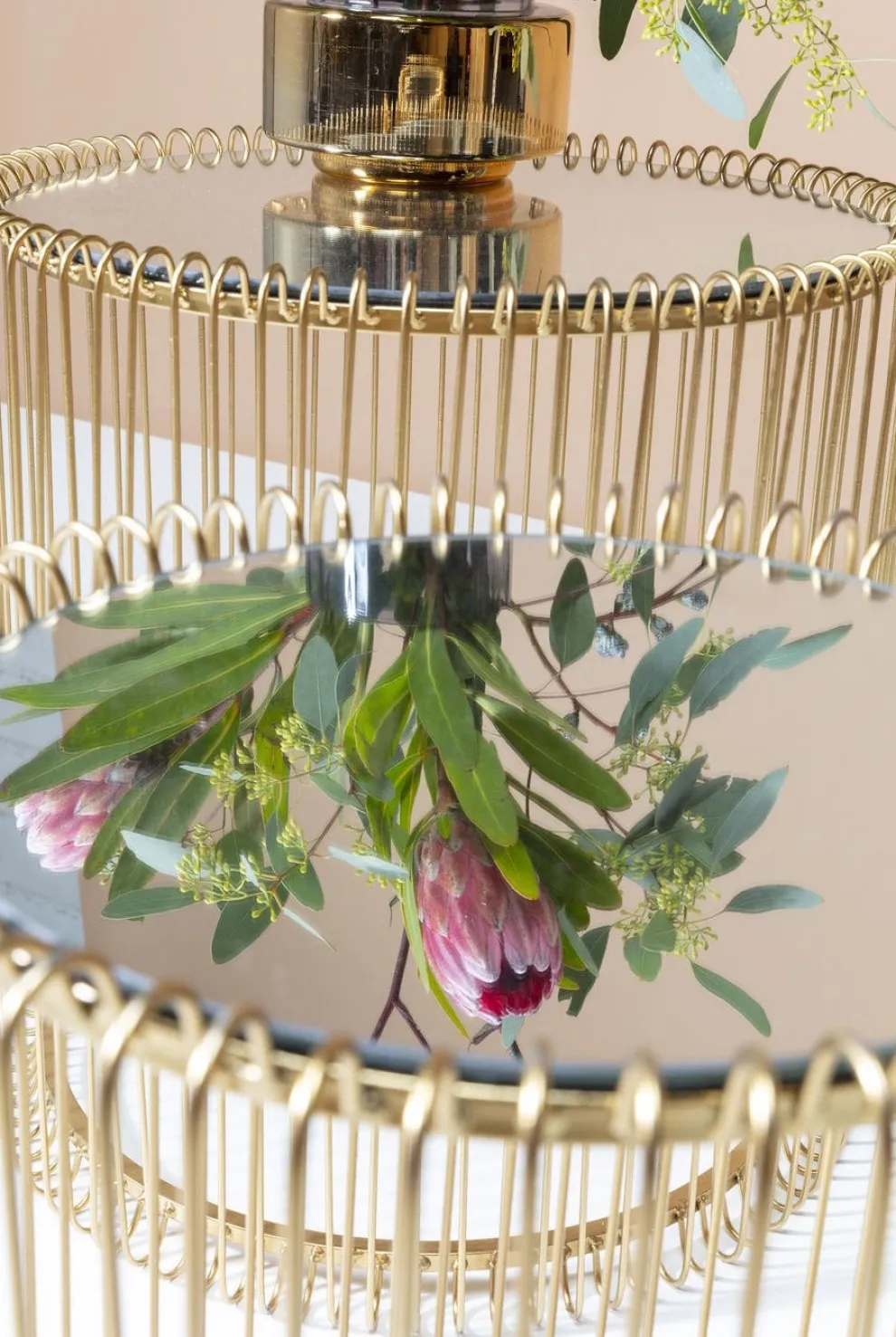 Bijzettafel Wire Messing (2-delig) Ø44cm