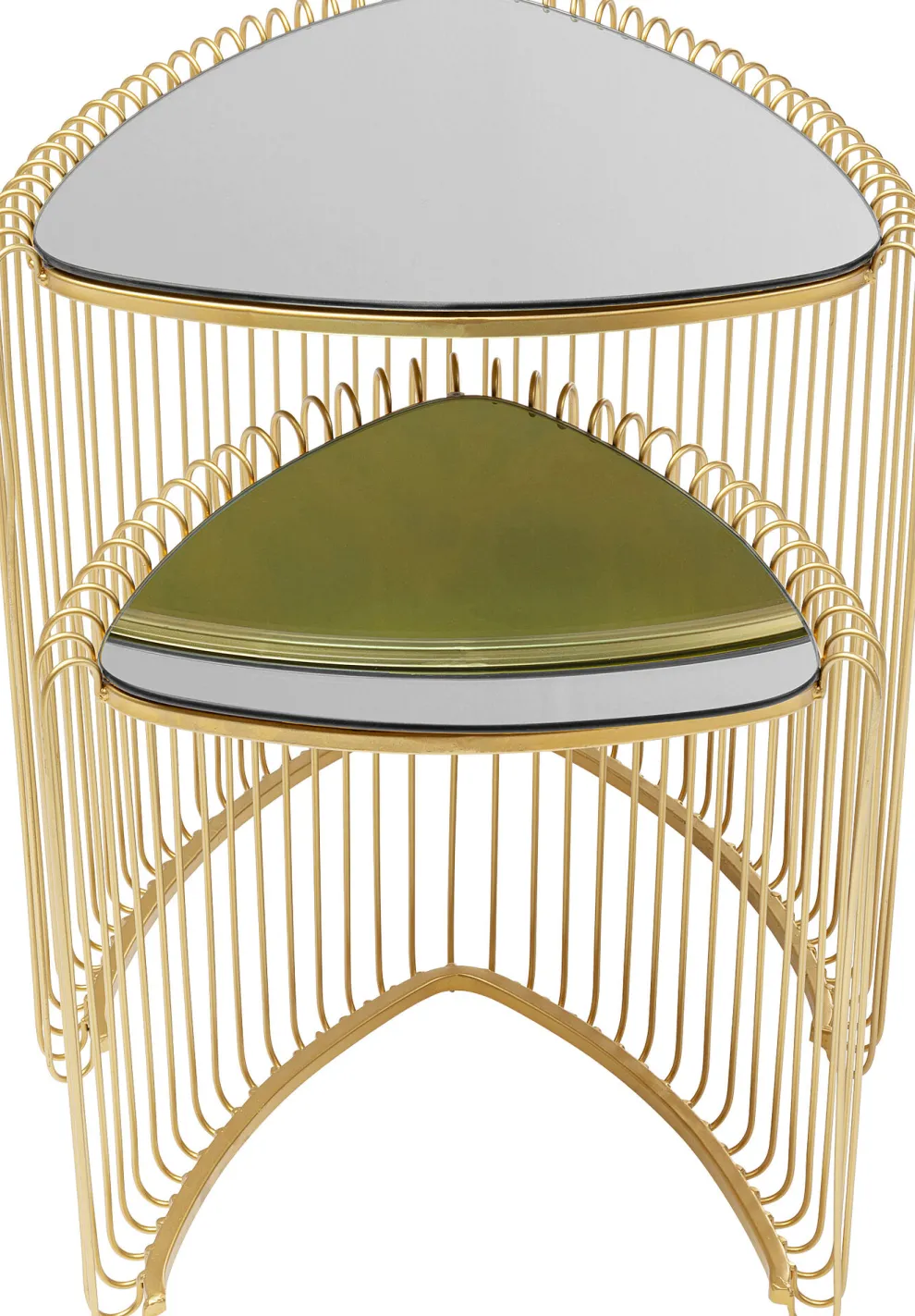 Bijzettafel Wire Triangle Gold (Set Van 2)