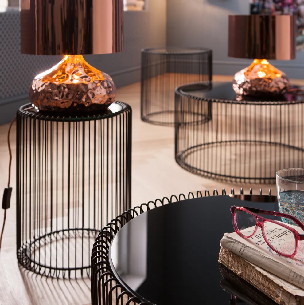 Bijzettafel Wire Zwart (2-delig) Ø44cm