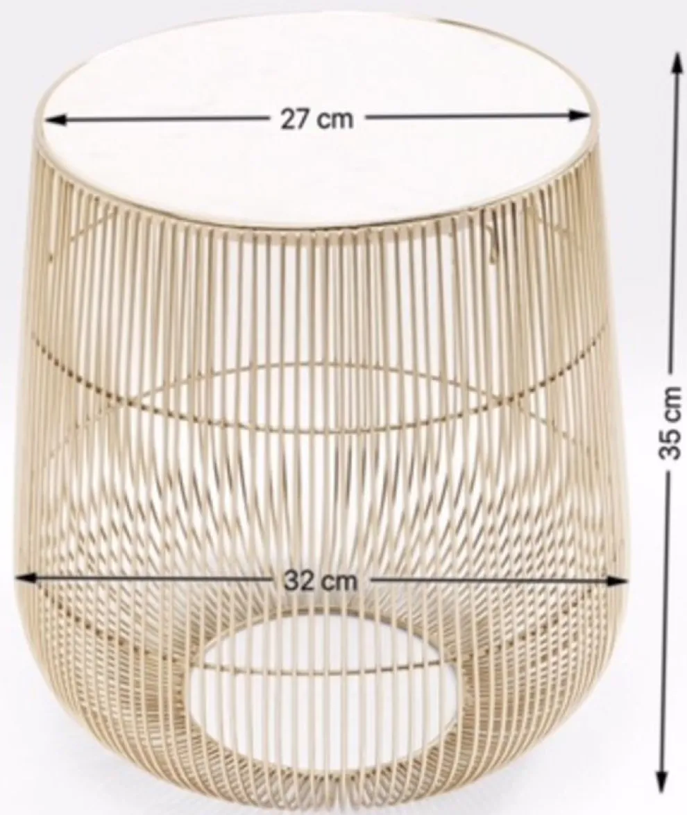 Bijzettafel Wit Marmeren Messing Ø32cm